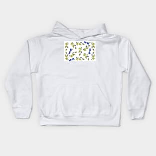 Blueberries Stem Leaves Kids Hoodie